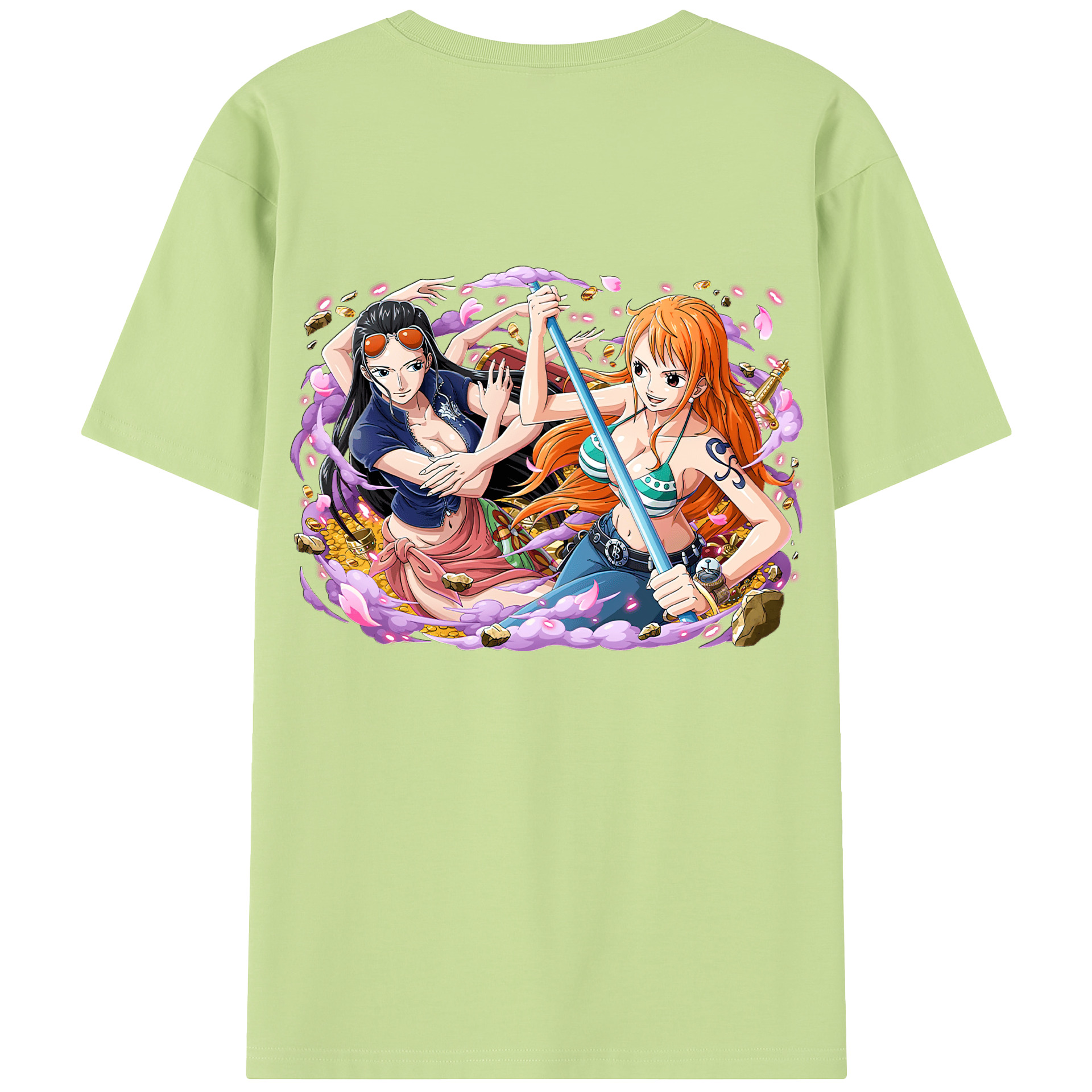 ワンピース ニコ・ロビン ONE PIECE Nico Robin 綿100％半袖Tシャツ（背面プリント）